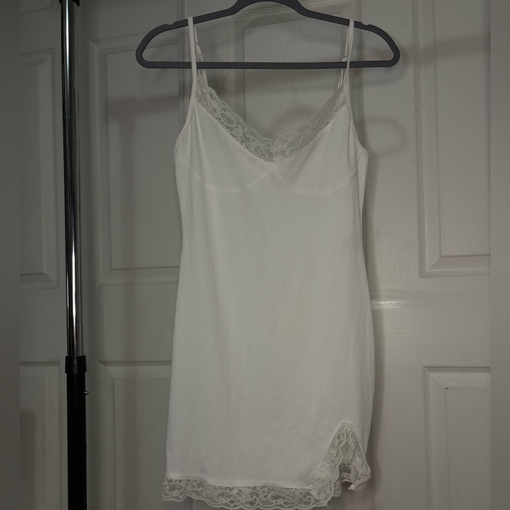 Mini laced slip dress